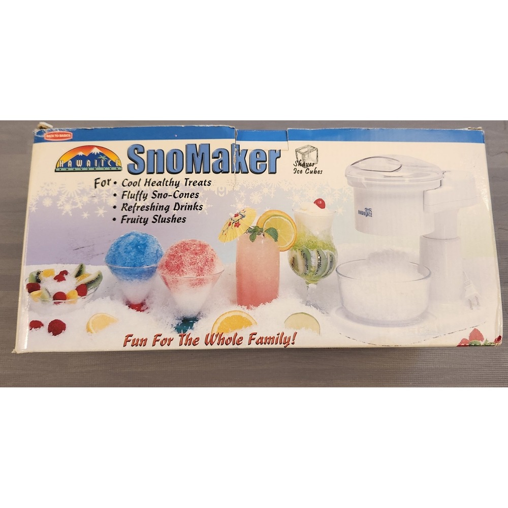 Hawaiice SnoMaker Electric Ice Shaver Snow Cone Maker White OPEN BOX